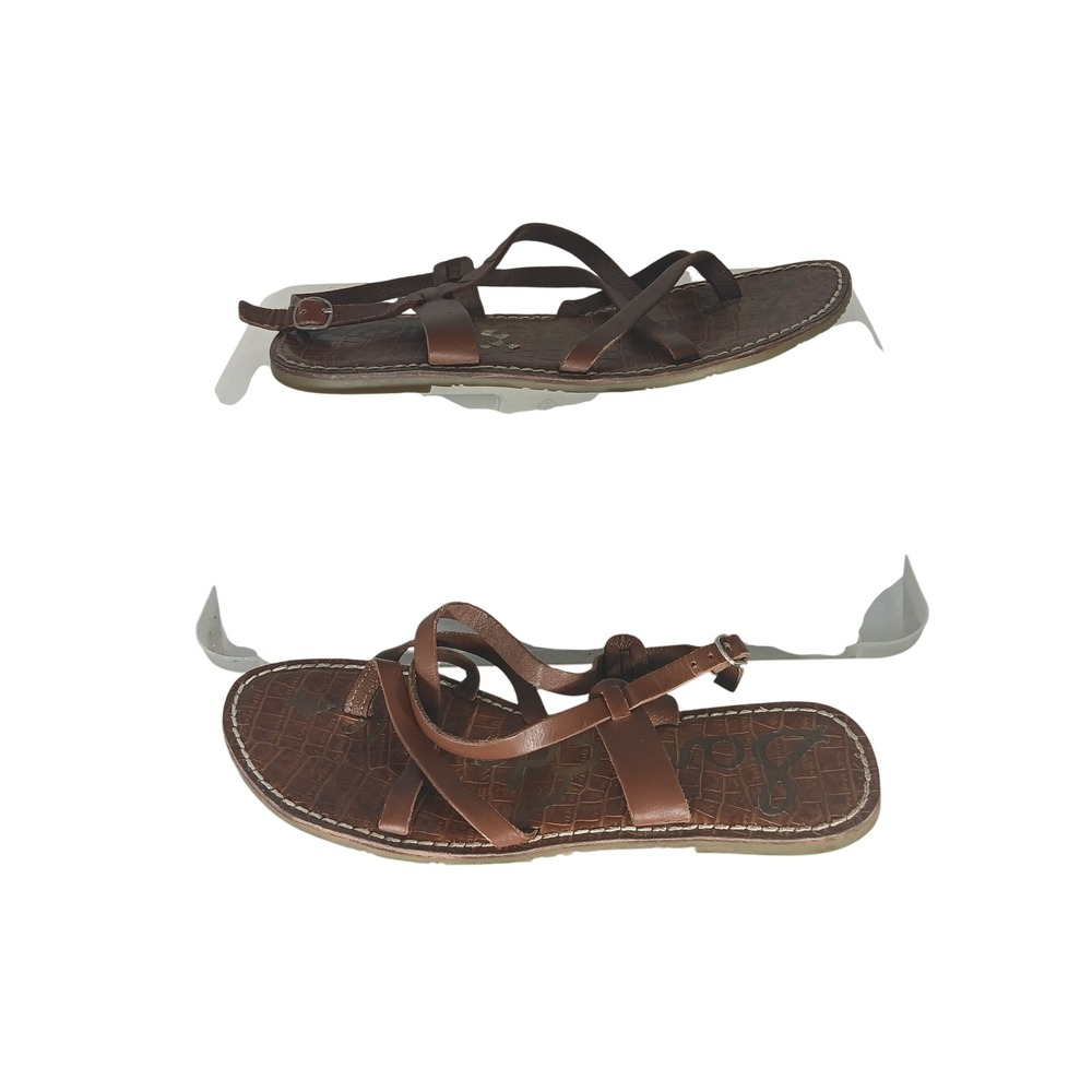 Sam Edelman Gigi Sandals 6.5 Brown Leather Gladiator Strappy Flat Boho Summer‎